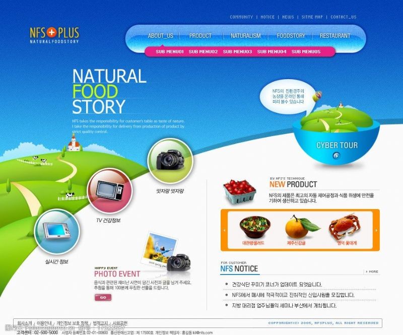 天然水晶自然美食介绍韩国网页模板图片