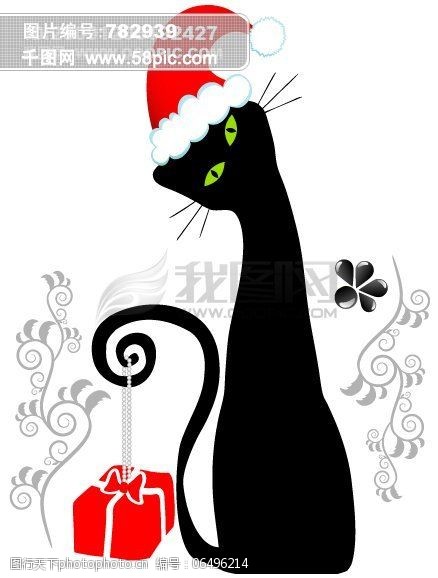 圣诞帽免费下载可爱的圣诞猫