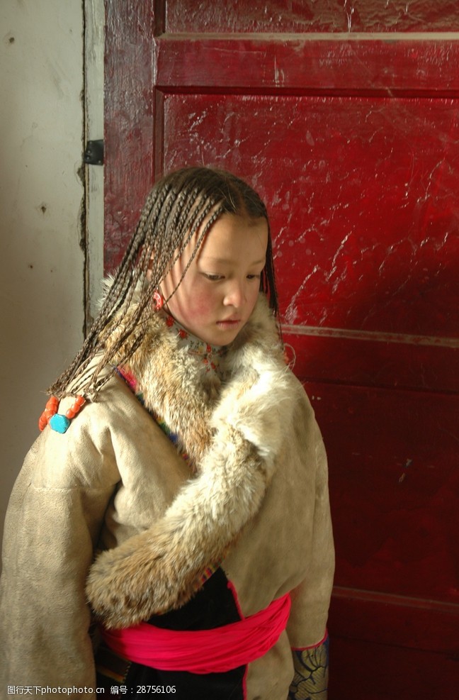 日常生活藏族少女