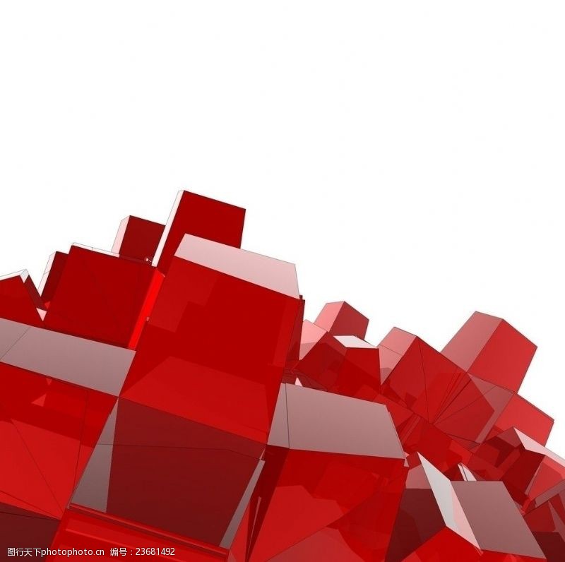 立体圣诞节红色3D立方体高清