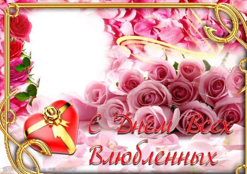 浪漫情人节玫瑰花背景照片模板图片