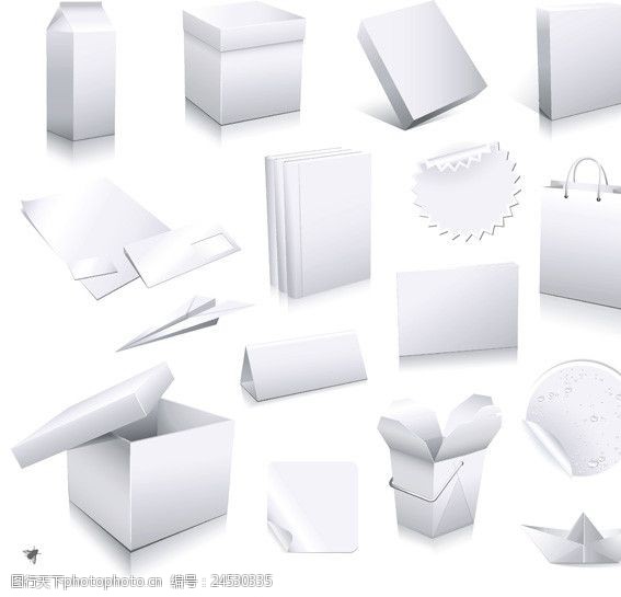 软件手提袋空白纸盒VI元素矢量素材