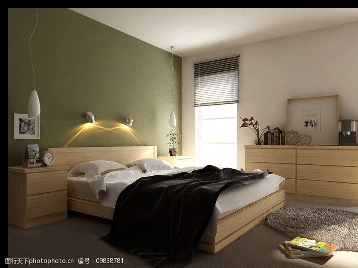 3dmax简洁卧室模型图片