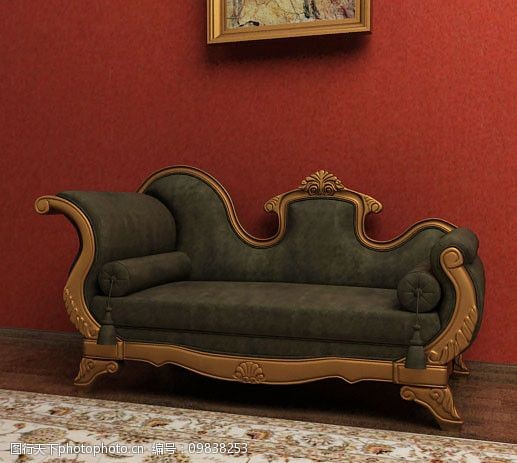 3dmax精致欧式家具贵妃椅图片