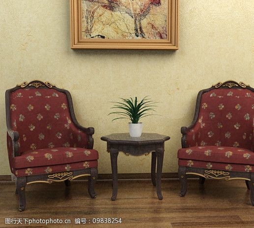 3dmax精致欧式家具休闲椅图片