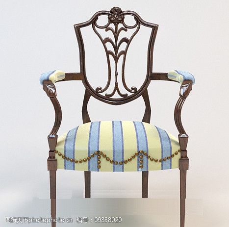 3dmax精致欧式家具新古典椅子图片