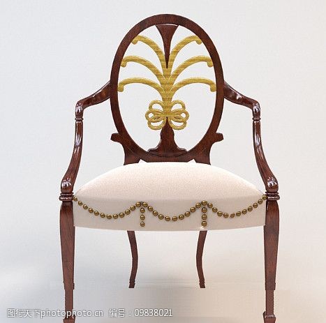 3dmax精致欧式家具新古典椅子图片