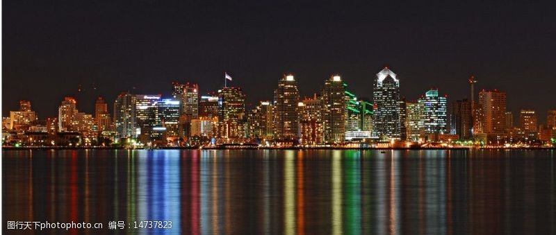 外界风景美国圣迭戈港夜景图片