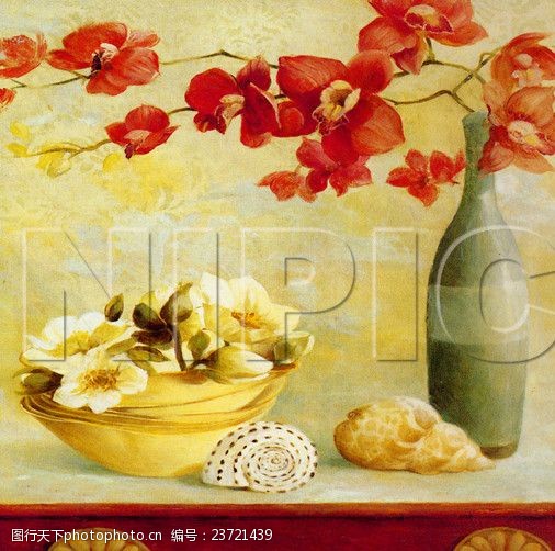 屉桌花卉油画60厘米X60厘米