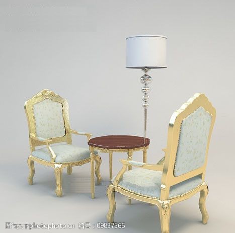3dmax精致欧式家具欧式休闲椅组合图片