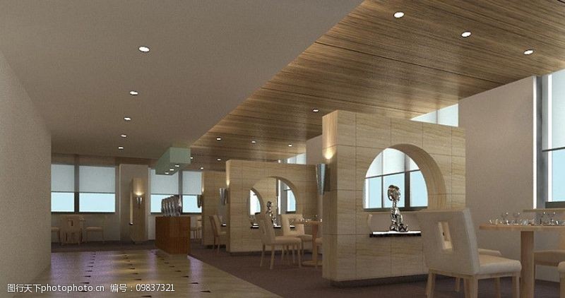 3dmax精选室内场景整体模型咖啡厅图片