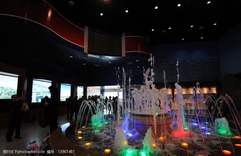 雕塑喷泉上海世博会朝鲜馆內景图片