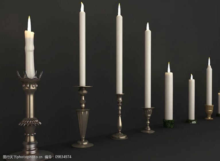 蜡烛和烛台3d素材图片