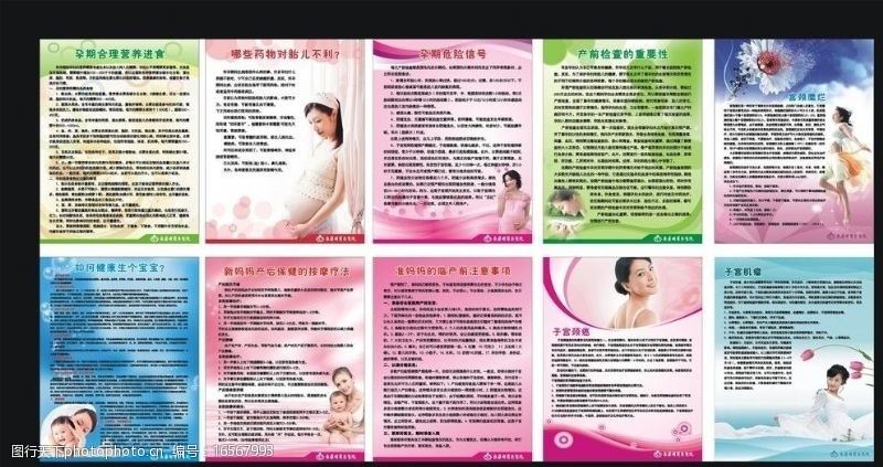 孕期医院妇产科宣传展板图片