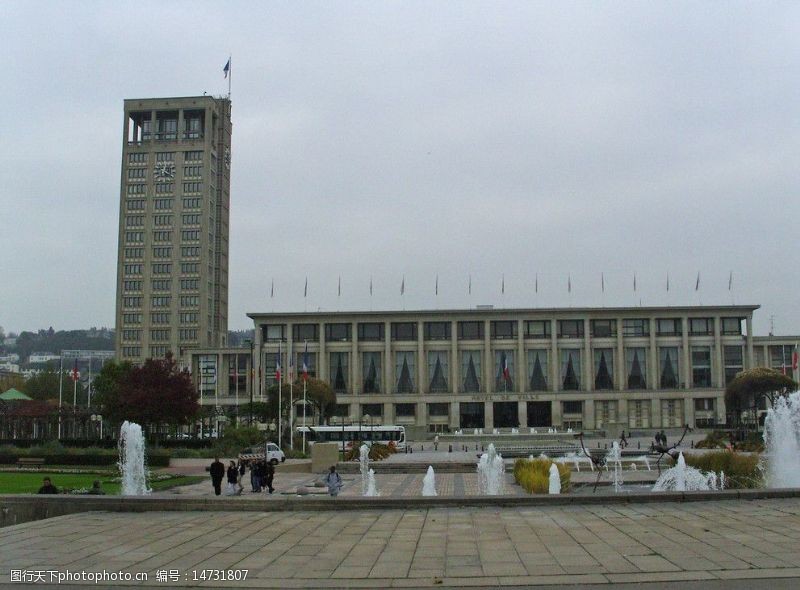 政府大楼法国勒阿弗尔市政厅大楼和广场图片