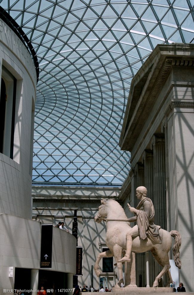 骑士英国伦敦大英博物馆内景部分图片