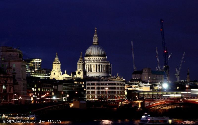 吊桥英国伦敦泰晤士河及夜景图片