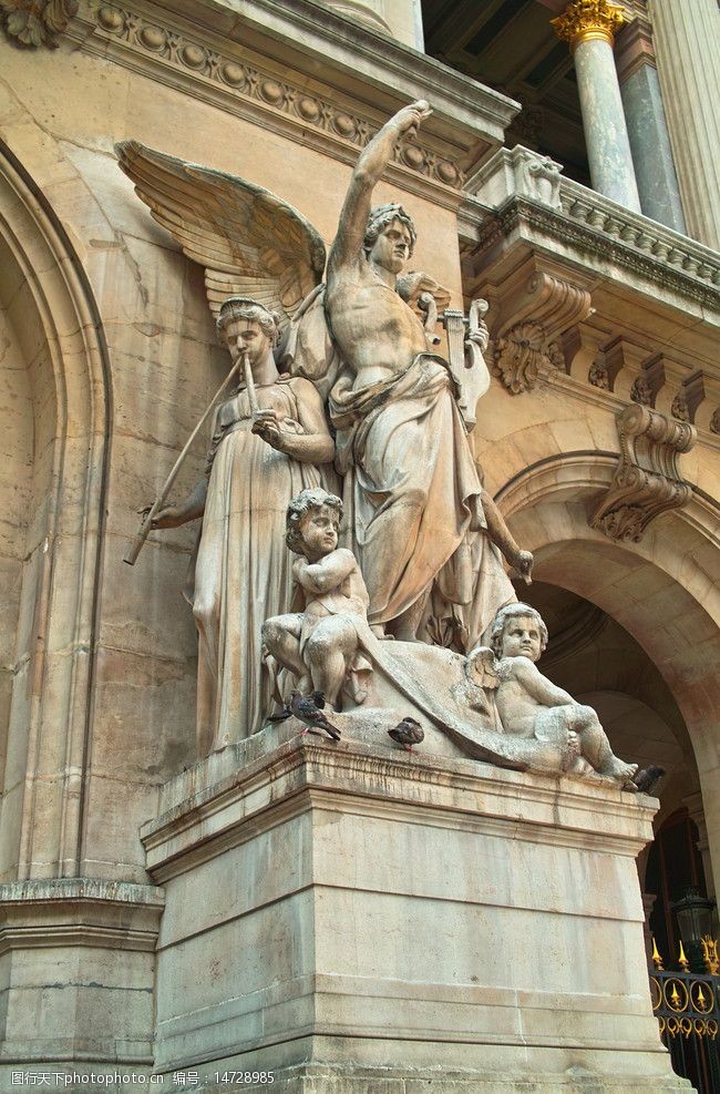 巴黎天使标志巴黎巴黎歌剧院门前的雕塑图片