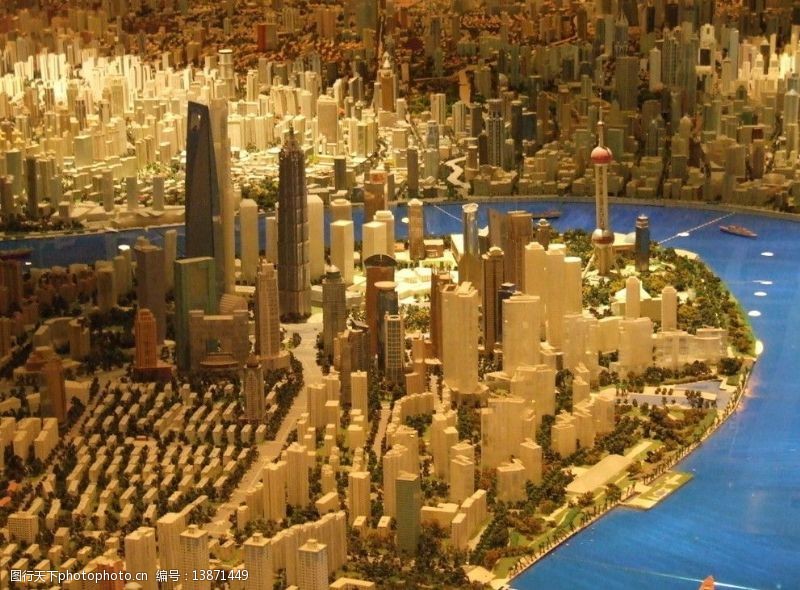 名城模型上海上海城市规划馆内的浦江两岸景色图片