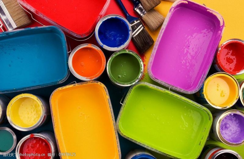 清晰颜色油漆桶图片