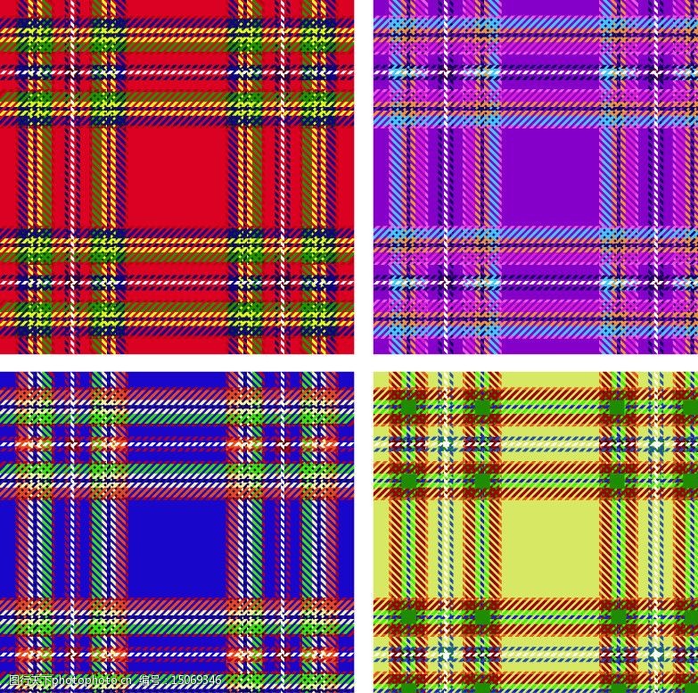 四款苏格兰风格的格子图片
