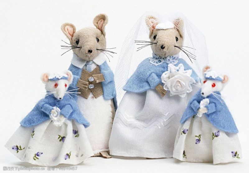 家庭成员老鼠玩偶老鼠婚礼图片