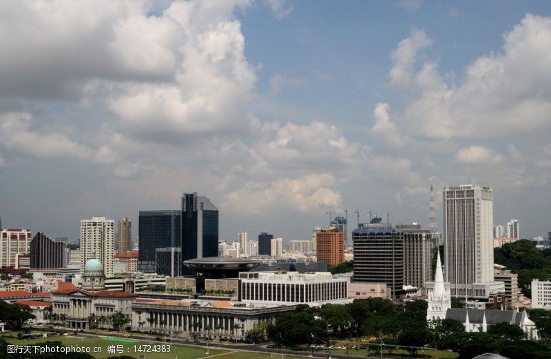 政府大楼新加坡美丽的城市景色图片