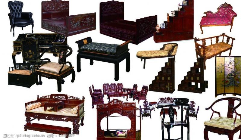 屉桌古典家具图片
