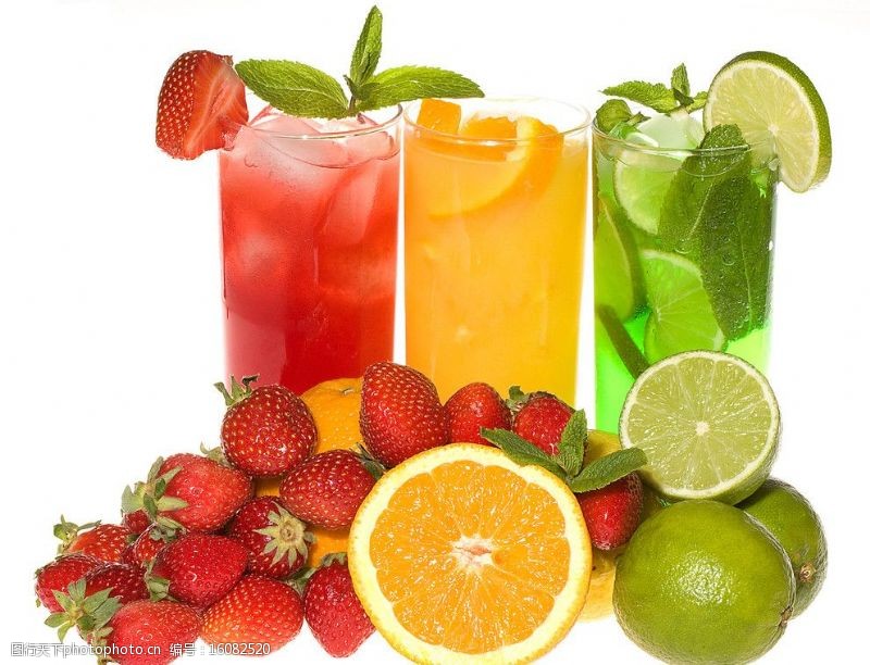 草莓汁液夏日饮品图片