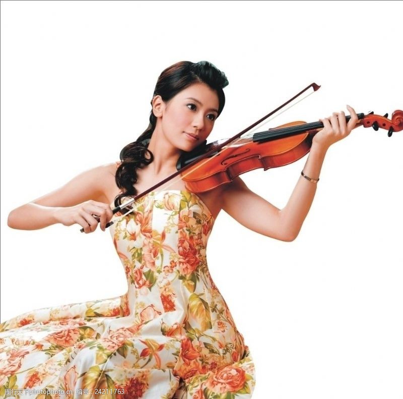平面设计小提琴拉小提琴的女人