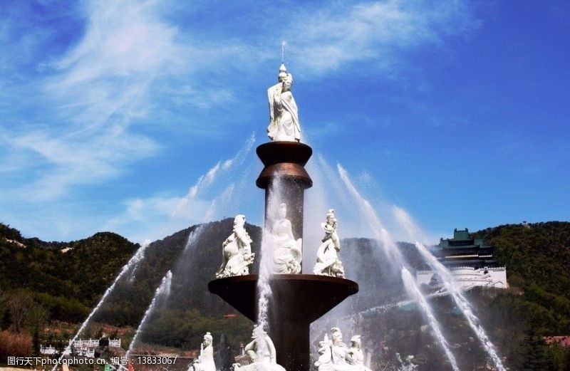 雕塑喷泉仙姑图片