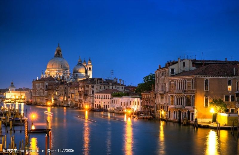 威尼斯湾威尼斯水城美丽夜景2图片