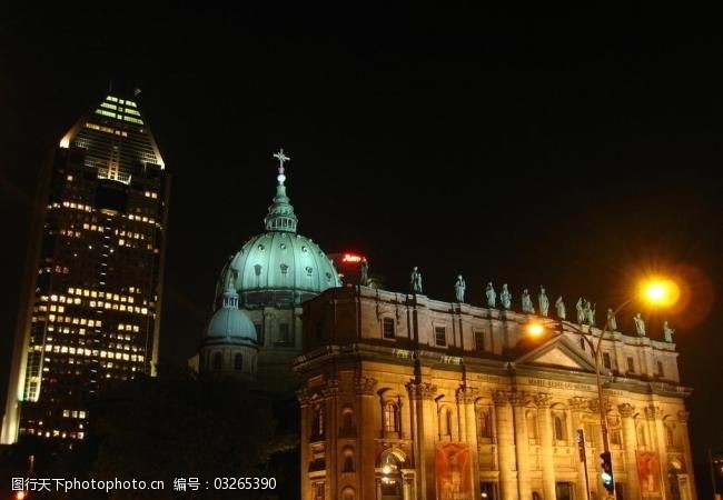 高要市标志蒙特利尔玛丽女皇大教堂夜景图片
