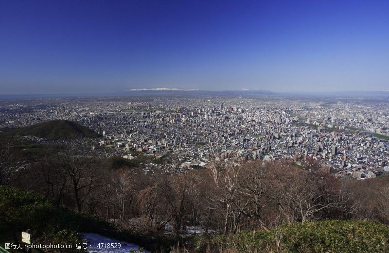 樱花之旅北海道札幌市鸟瞰图片