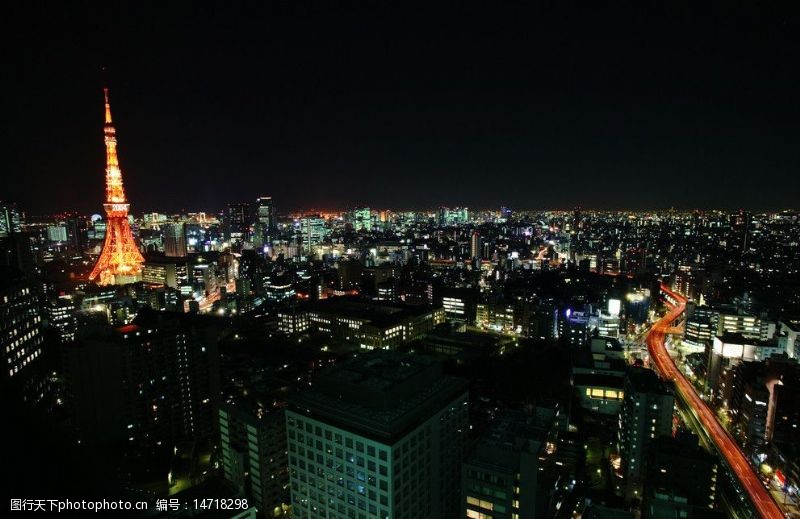 樱花之旅东京六本木美丽的夜景图片