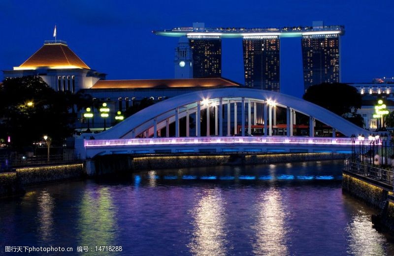 三星级酒店新加坡金沙酒店埃尔金桥夜景图片