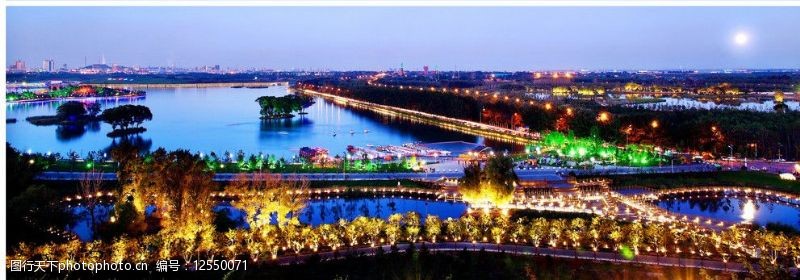 唐山南湖夜景图片