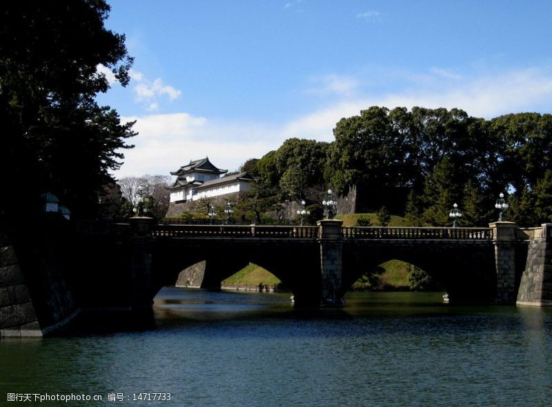 樱花之旅东京皇宫边的二重桥图片