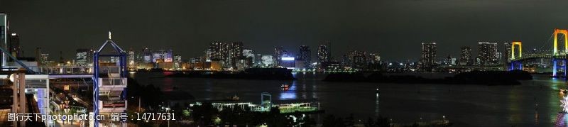 船只东京台场美丽的夜景图片