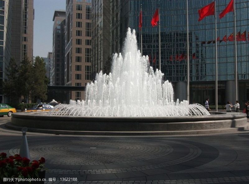 雕塑喷泉北京君悦酒店喷泉图片