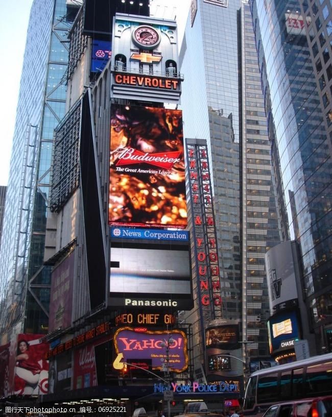 霓虹灯矢量图纽约时代广场图片