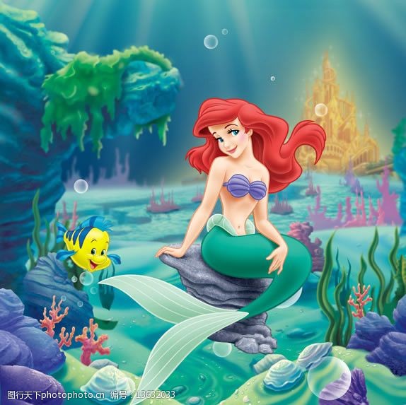 迪士尼素材海的女儿美人鱼公主画册图片