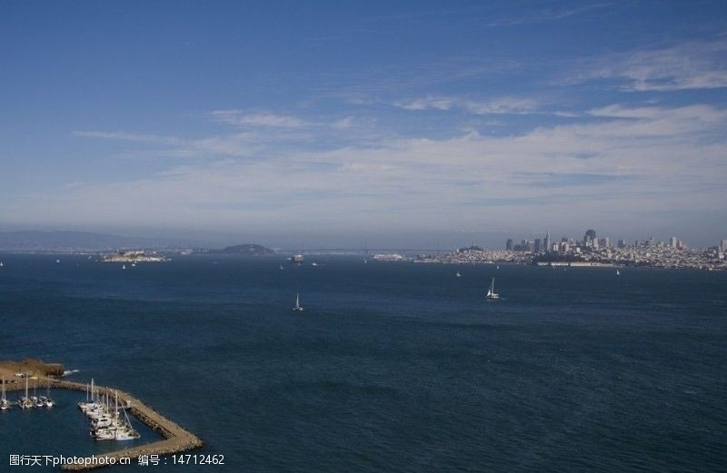 船只旧金山隔海远眺旧金山图片