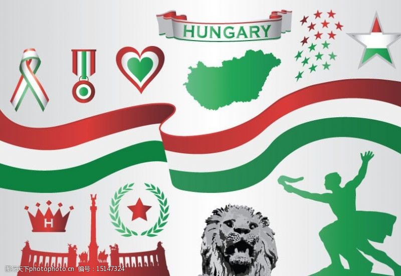 建筑剪影匈牙利布达佩斯图标图片