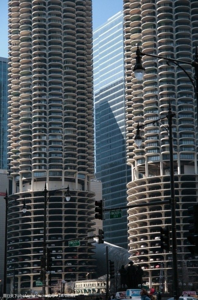 高层公寓芝加哥玛丽娜城玉米大厦图片