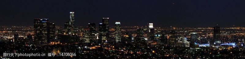 擎天柱洛杉矶美丽的城市夜景图片