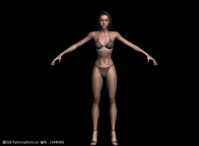 3d设计源文件超强女性人物Alicia原模型max模型带贴图已附骨图片