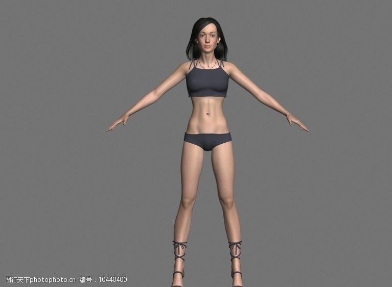 3d设计源文件超强女性人物masha原模型带多套衣服带贴图已附骨图片