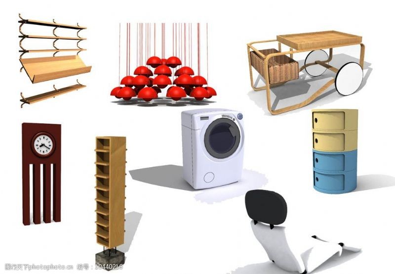 3d设计源文件洗衣机组合柜时尚设计书架柜子图片
