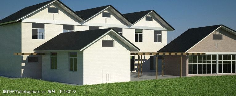房屋模型3D房屋建筑模型图片